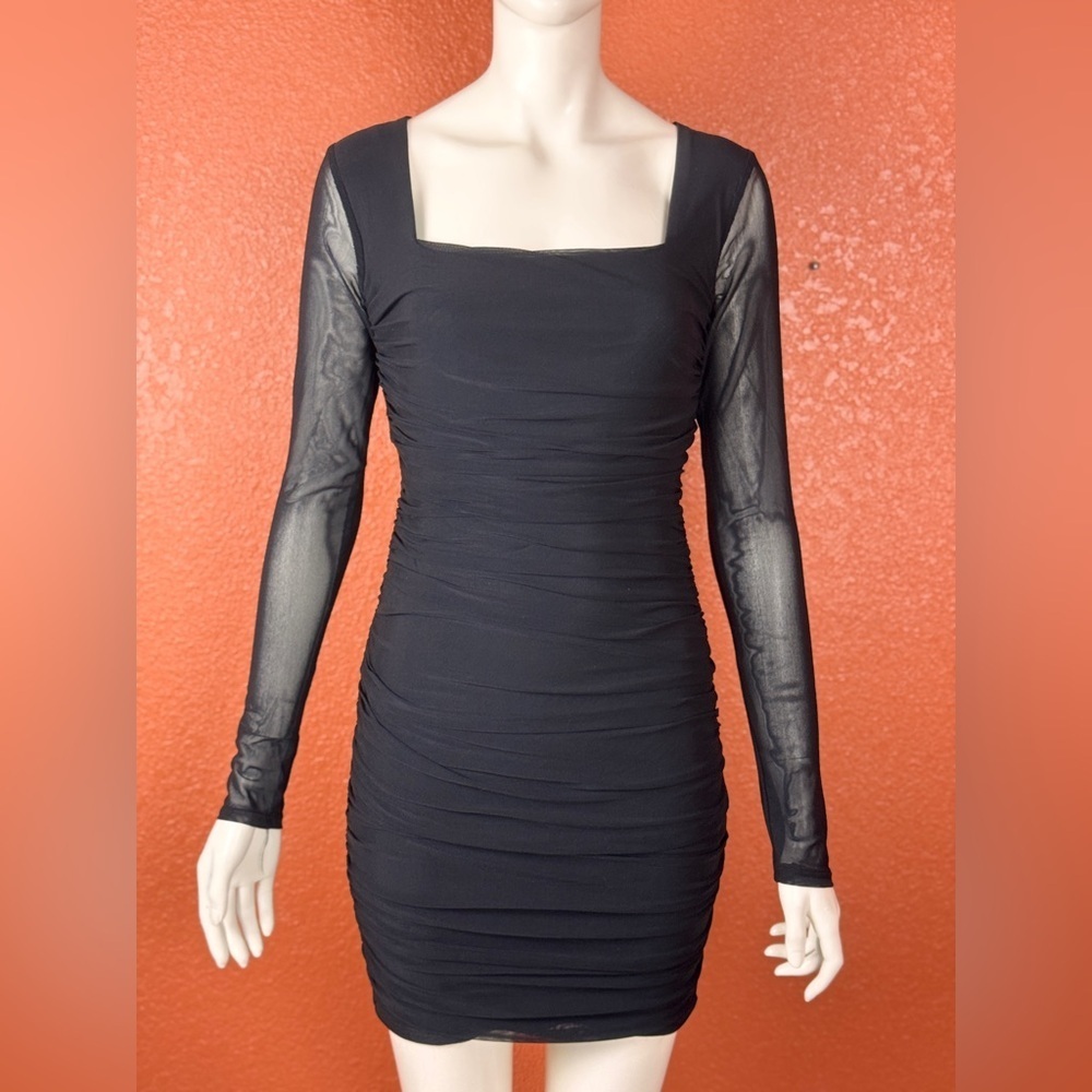 Day&Night Elegant Black Long Sleeve Dress Size Medium. E49